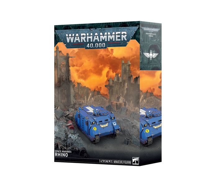 Space Marines Rhino édition 2026, référence Warhammer 48-109 (5011921279074) — visuel fabricant diffusé par revendeur