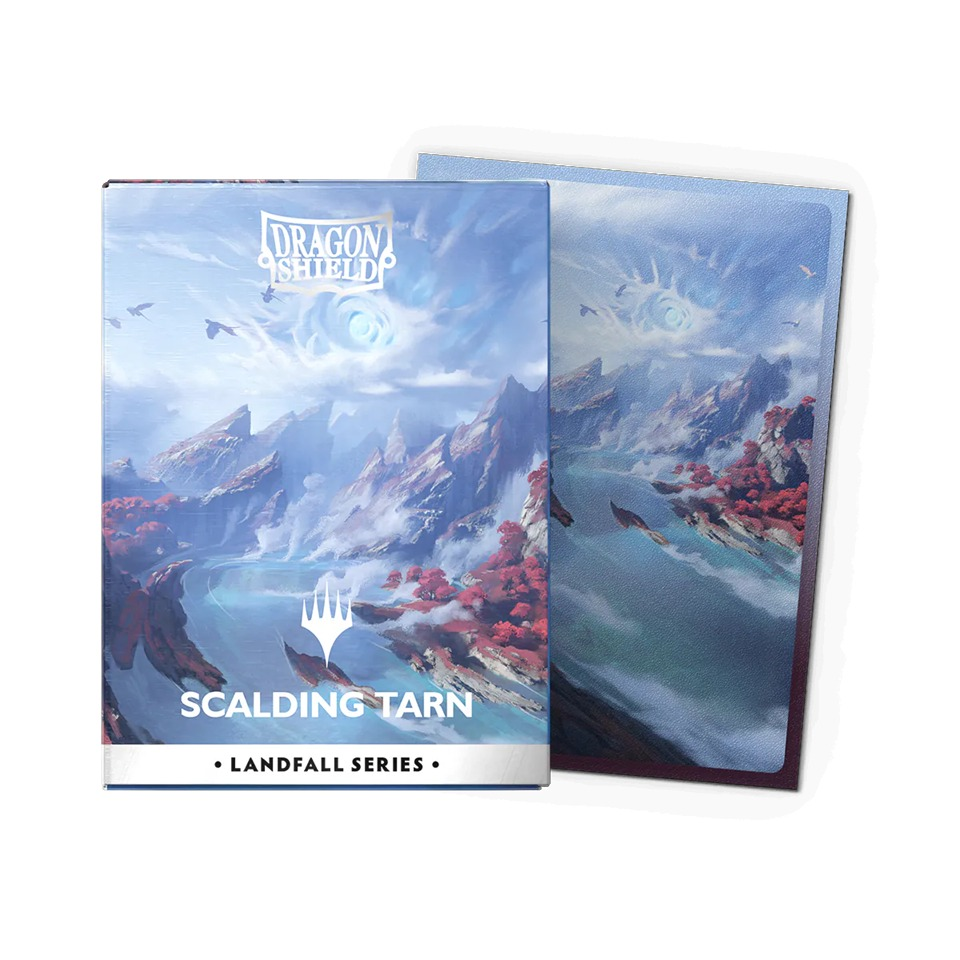 DRAGON SHIELD - MAGIC THE GATHERING : LANDFALL SERIES - STANDARD SIZE MATTE DUAL ART SLEEVES - SCALDING TARN (100)
