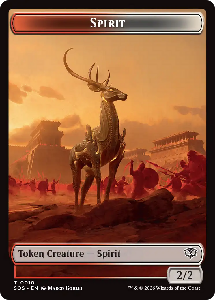 Fractal (0004) // Spirit (0010) Double-Sided Token [Secrets of Strixhaven Tokens]