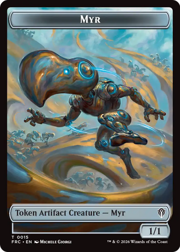 Angel // Myr Double-Sided Token [Reality Fracture Commander Tokens]