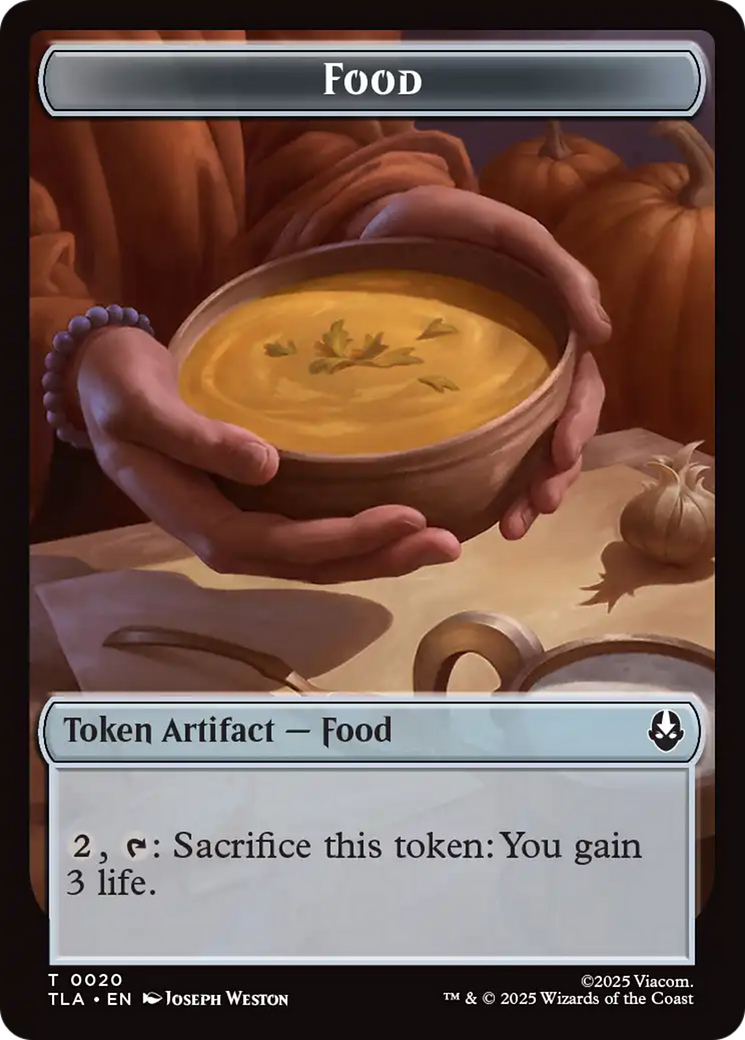 Food (0020) // Ally (0007) Double-Sided Token [Avatar: The Last Airbender Tokens]