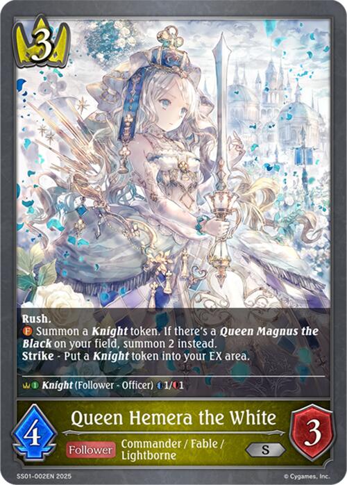 Queen Hemera the White (SS01-002EN) [SS01: Worlds Beyond (Swordcraft)]