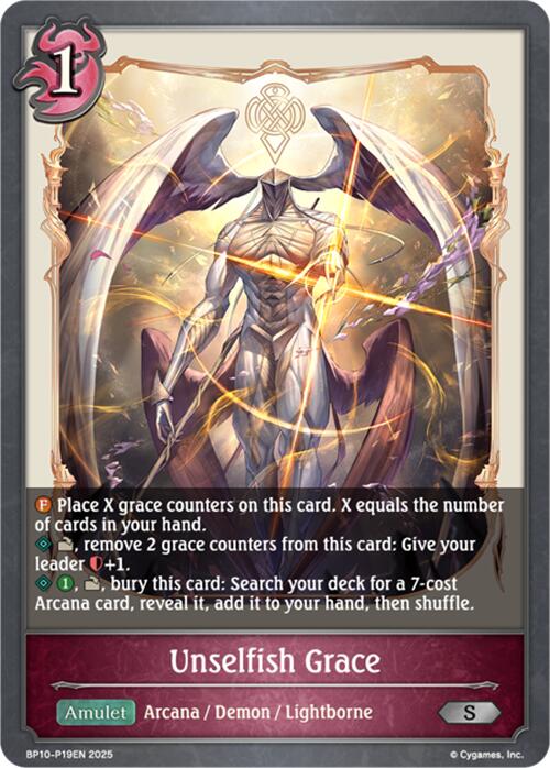 Unselfish Grace - P19 (Foil) (BP10-P19EN) [Gods of the Arcana]