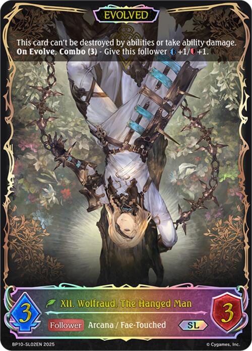 XII. Wolfraud, The Hanged Man (Evolved) (SL) (BP10-SL02EN) [Gods of the Arcana]