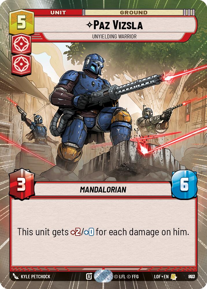 Paz Vizsla (893) - Unyielding Warrior (Hyperspace Foil) (893) [Legends of the Force]