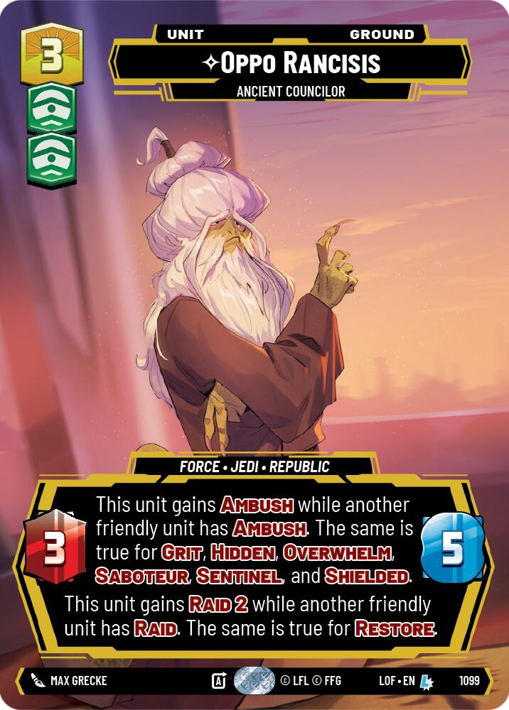Oppo Rancisis (1099) - Ancient Councilor (Prestige Foil) (1099) [Legends of the Force]