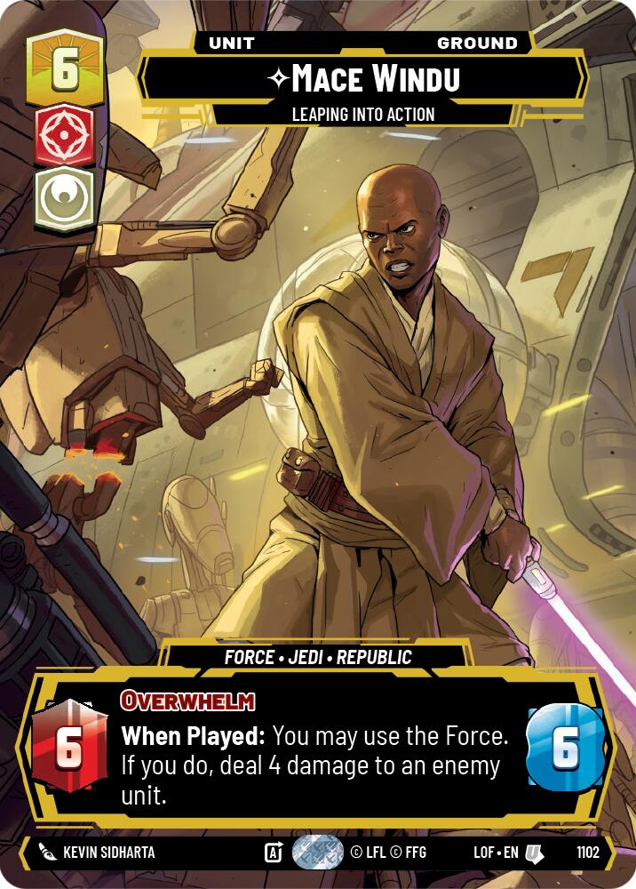 Mace Windu (1102) - Leaping into Action (Prestige Foil) (1102) [Legends of the Force]