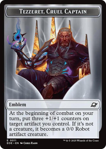 Robot // Emblem - Tezzeret, Cruel Captain Double-Sided Token (Back)