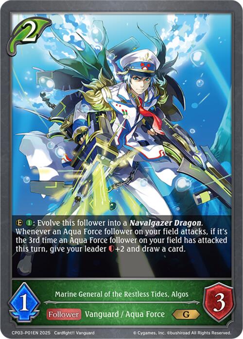Marine General of the Restless Tides, Algos - P01EN (Foil) (CP03-P01EN) [CP03: Cardfight!! Vanguard]