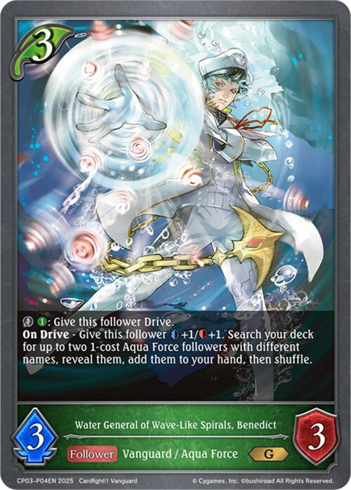 Water General of Wave-Like Spirals, Benedict - P04EN (Foil) (CP03-P04EN) [CP03: Cardfight!! Vanguard]