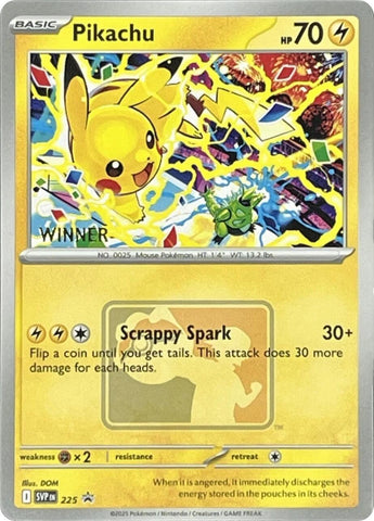 Pikachu (225) (World Championship 2025) [Winner] [Scarlet & Violet: Black Star Promos]