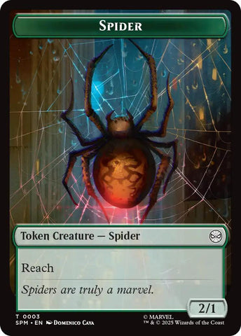 Spider // Treasure Double-Sided Token [Marvel's Spider-Man Tokens]