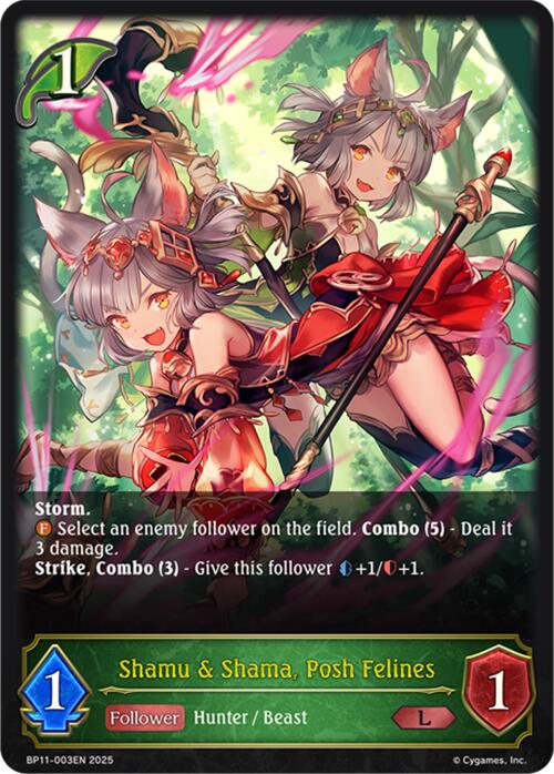 Shamu & Shama, Posh Felines (BP11-003EN) [BP11: Bullet of Fate]