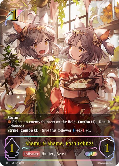 Shamu & Shama, Posh Felines (BP11-U01EN) [BP11: Bullet of Fate]