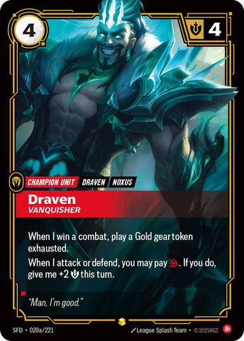 Draven - Vanquisher (Alternate Art) [SFD - 020a/221]