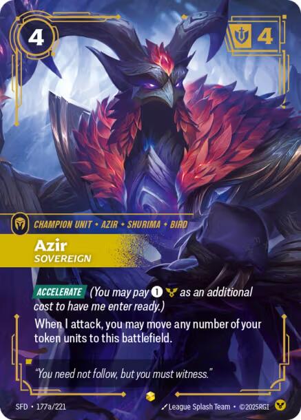 Azir - Sovereign (Alternate Art) [SFD - 177a/221]