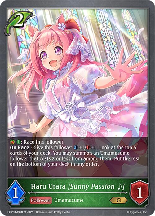 Haru Urara [Sunny Passion ~] - P01EN (Foil) (ECP01-P01EN) [Umamusume: Pretty Derby EX Crossover Set]