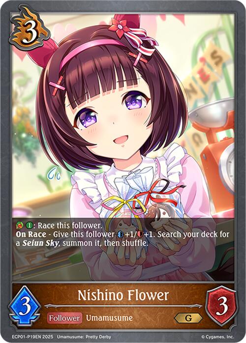Nishino Flower - P19EN (Foil) (ECP01-P19EN) [Umamusume: Pretty Derby EX Crossover Set]