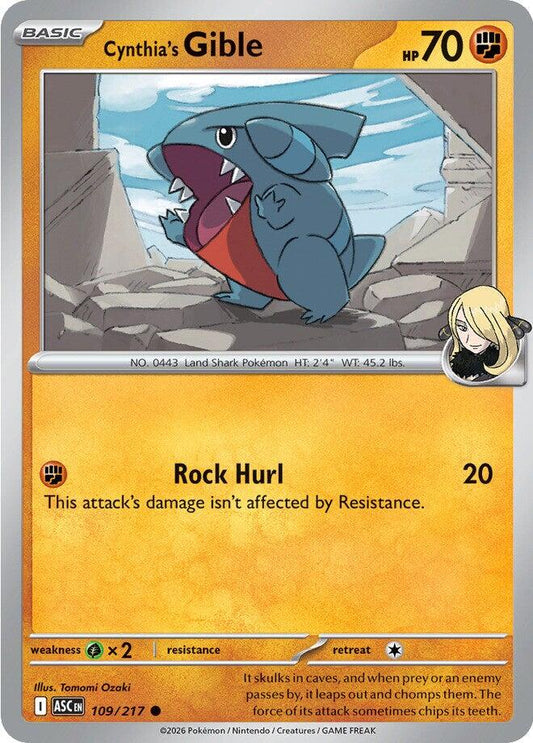 Cynthia's Gible (109/217) [Mega Evolution: Ascended Heroes]