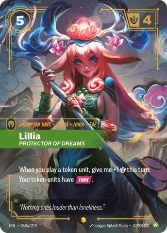 Lillia - Protector of Dreams (Alternate Art) [UNL - 058a/219]