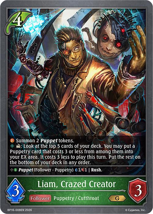 Liam, Crazed Creator (BP16-008EN) [Advent of Genesis]