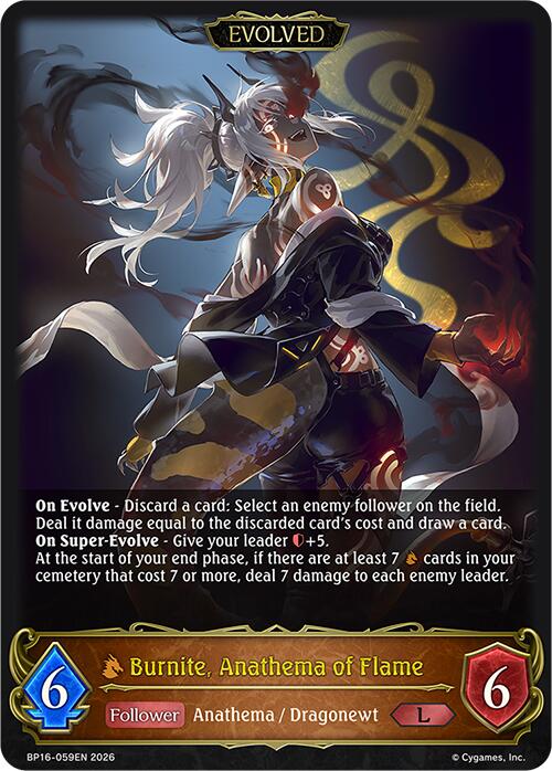 Burnite, Anathema of Flame (Evolved) (BP16-059EN) [Advent of Genesis]