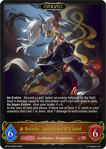Burnite, Anathema of Flame (Evolved) (BP16-059EN) [Advent of Genesis]