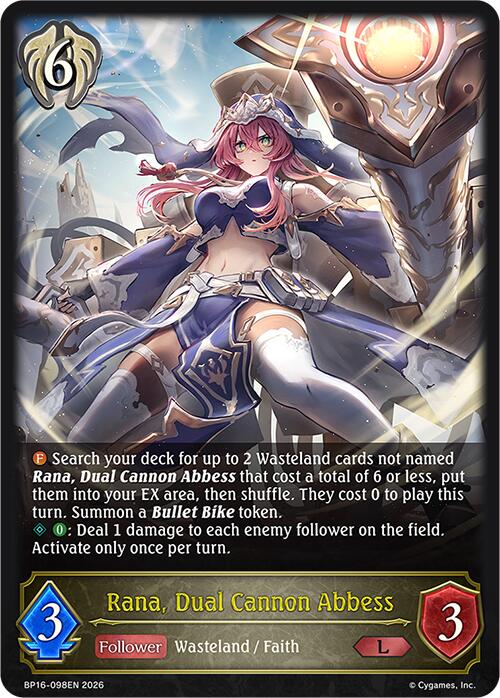 Rana, Dual Cannon Abbess (BP16-098EN) [Advent of Genesis]