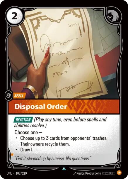 Disposal Order [UNL - 103/219]