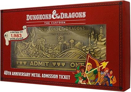 Dungeons & Dragons Animated Series Admit One Rollercoaster Ticket Limited Edition Metal Ticket