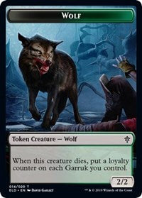 Wolf // Food (15) Double-Sided Token [Throne of Eldraine Tokens]