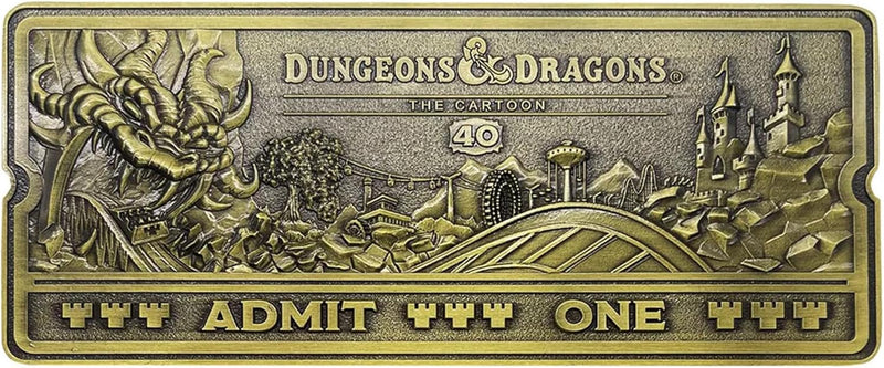 Dungeons & Dragons Animated Series Admit One Rollercoaster Ticket Limited Edition Metal Ticket