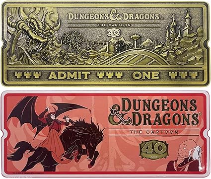 Dungeons & Dragons Animated Series Admit One Rollercoaster Ticket Limited Edition Metal Ticket