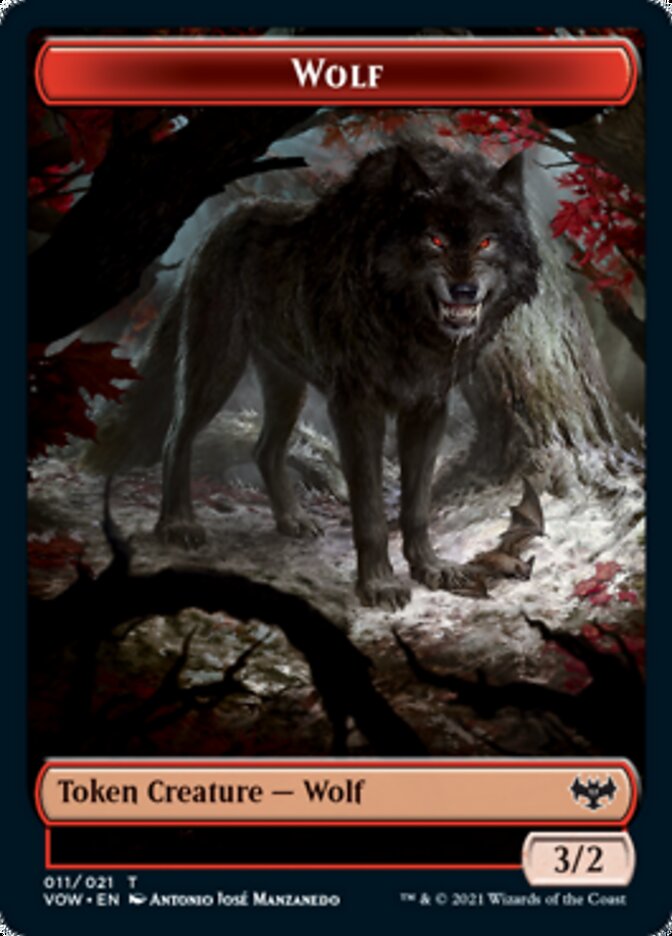 Wolf (011) // Boar Double-Sided Token [Innistrad: Crimson Vow Tokens]