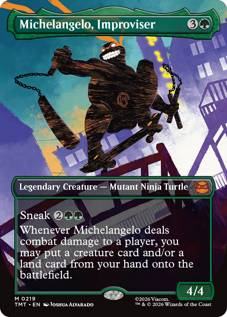 Michelangelo, Improviser (Borderless) [Teenage Mutant Ninja Turtles]