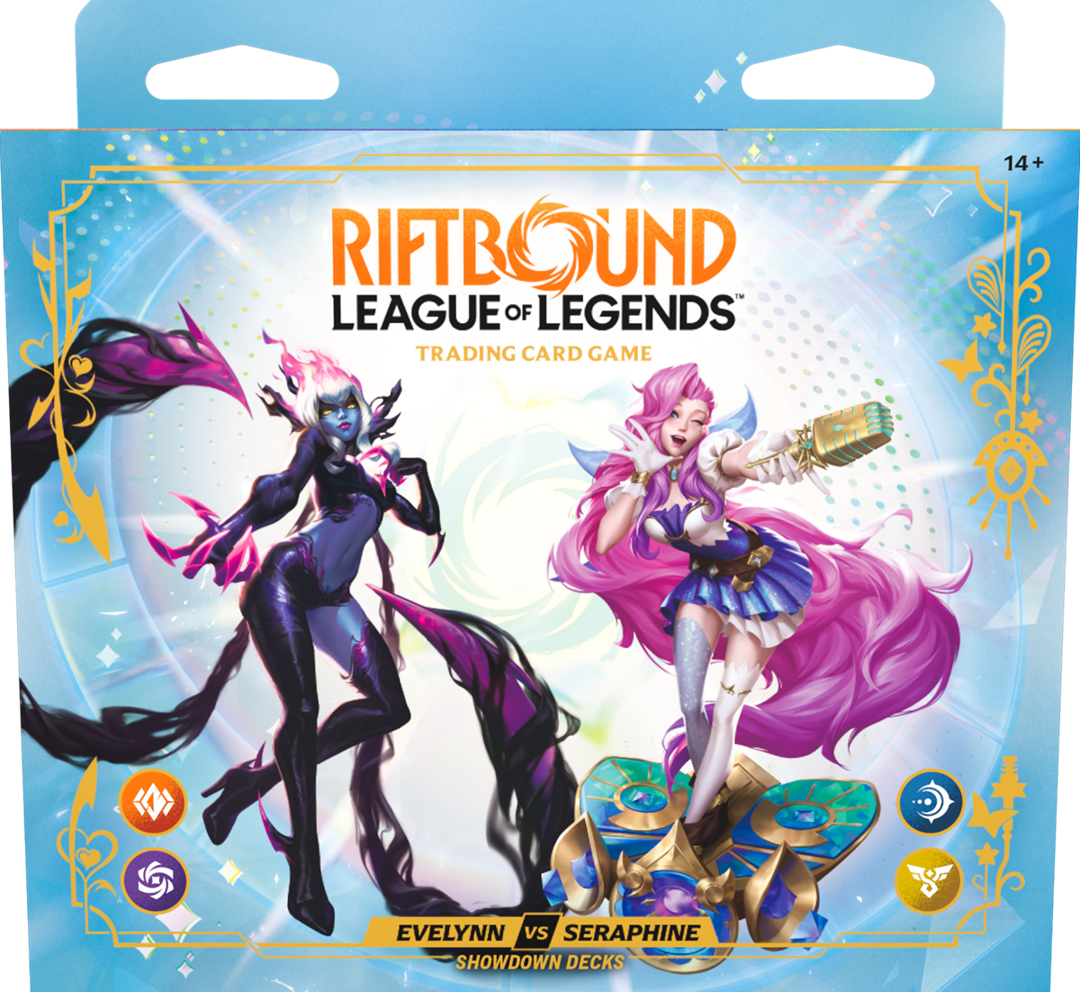 RIFTBOUND LEAGUE OF LEGENDS TCG RADIANCE SHOWDOWN DECK DISPLAY - EVELYNN VS SERAPHINE ***PREORDER***